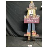 Wooden pumpkin sign approximately 35 inches tall