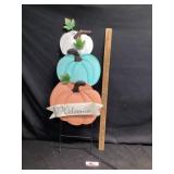 Metal pumpkin welcome sign approximately 38