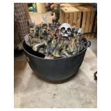 Cast iron Halloween cauldron approximately 23