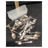 Silverware in cheese container