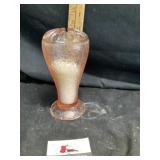 Pink satin frosted art glass base