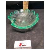 Burano Park glass Emerald green clear ashtray bowl
