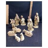 Hand painted nativity set