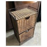 Wicker storage shelves approximately 13 x 17 x 3