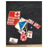 Vintage Red Cross arm, patch pins, brochure