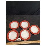 5 Pacific Rim porcelain bowls