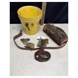Decorative metal cans and husking tools