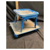 Metal rolling seat approximately 12 inches seat