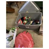 Tote of holiday decor