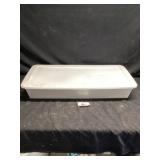 Clear tote with lid 34 x 16 x 6