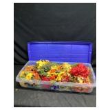 Clear tote with lid and Holiday decor