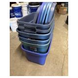 six totes with lids