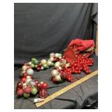 Christmas bulbs, garland
