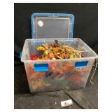 Clear tote with lid of Holiday decor