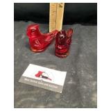 Ruby, red birds Glass