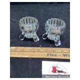 Jeanette glass company try footed candle holders