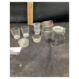 Shot glasses and salts