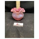 Vintage Fenton cranberry glass bowl