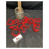 Cookie cutters in Golden harvest canister jar