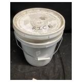 5 gallon vacuum sealed bucket marked rice