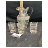 Mid-century modern pitcher and glasses