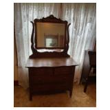 Antique oak dresser with mirror