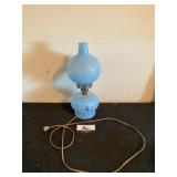 Blue satin glass  lamp