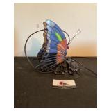Stained glass butterfly lamp