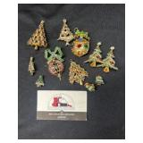 Christmas Pins, clip On Earrings and Brooches
