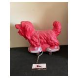 Red ball jets shoe advertising pull along dog toy