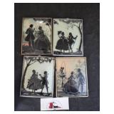 Vintage Victorian silhouette Bubble Glass Prints