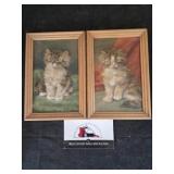 Vintage Framed Kittens Topographic? Embossed?