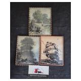 Vintage Silhouette Bubble Glass Prints