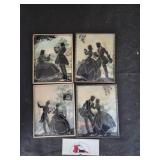 Vinatge Bubble Glass Silhouette Framed Prints