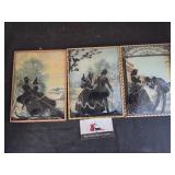 Vintage Victorian Silhouette Bubble Glass Prints