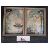 Vintage Victorian Bubble Glass Silhouette Prints
