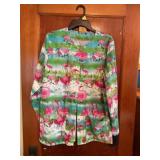 Small pink flamingo scrub jacket