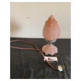 Vintage pink boudoir table lamp 12 in