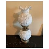 Milk glass Hurricane lamp