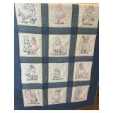 Crib quilt with needle, Work