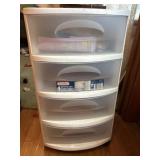 Sterlite Container full of c fabric and Quilting