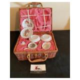 Christmas tea set basket