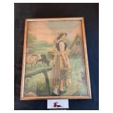 Vintage The Milkmaid Framed Print