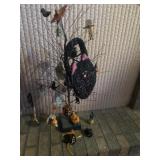 Vintage Halloween ornaments on tree