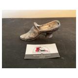 Vintage silver shoe pin cushion / no cushion