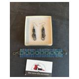 Beaded earrings and bracelet