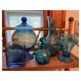 Blue glassware