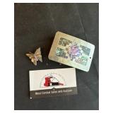 Belt buckle and pin marked Mexico