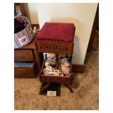 Sewing stand with sewing material