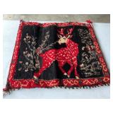 Woven deer kilim rug